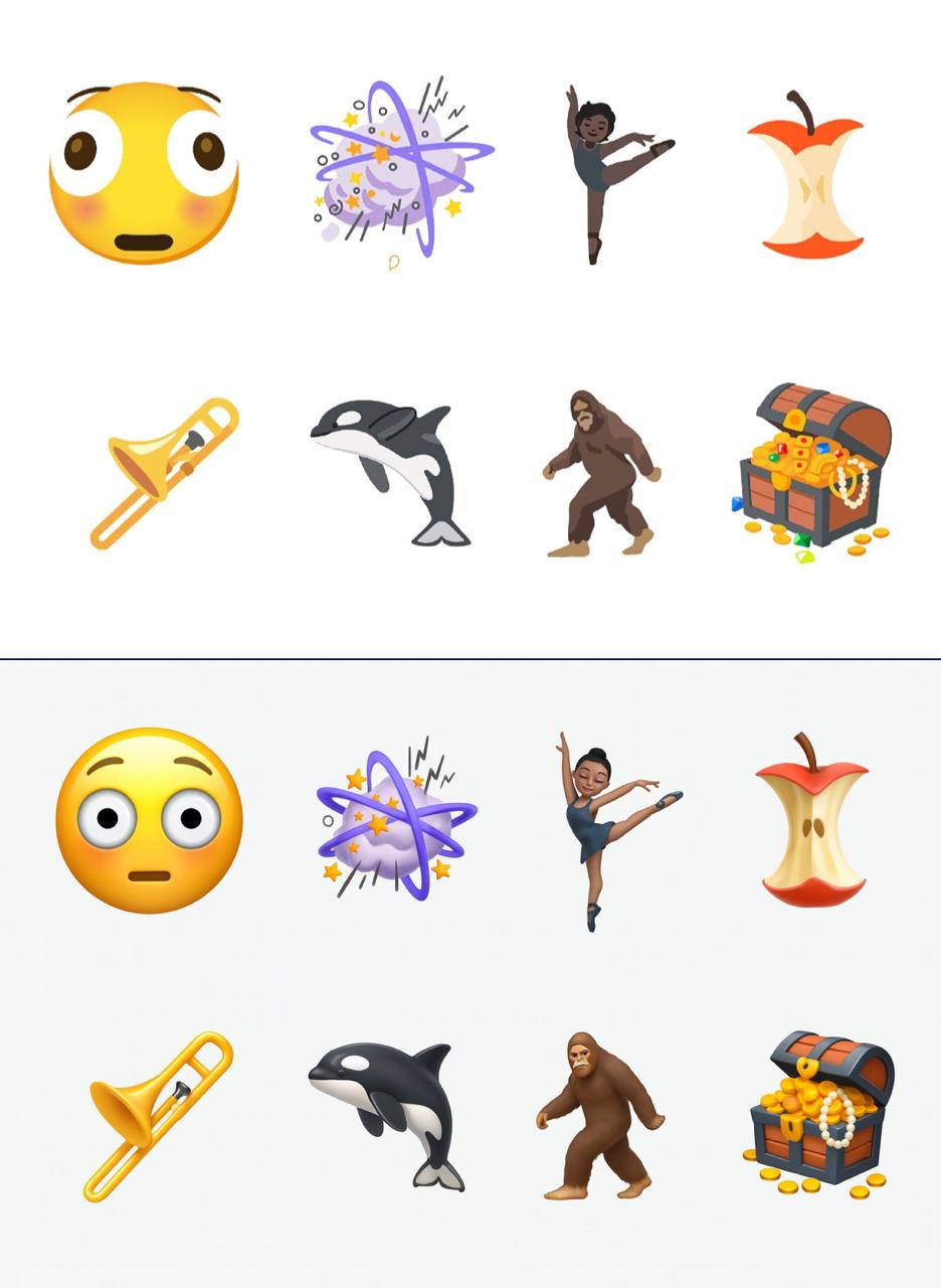 В iOS появится новый удивленный эмодзи. Unicode одобрили свежий пакет смайликов  верхняя картинка .   На картинке снизу — версия от ChatGPT, как новые эмодзи могут выглядеть уже в клавиатуре Apple.  Unicode продолжают тонко описывать эпоху.