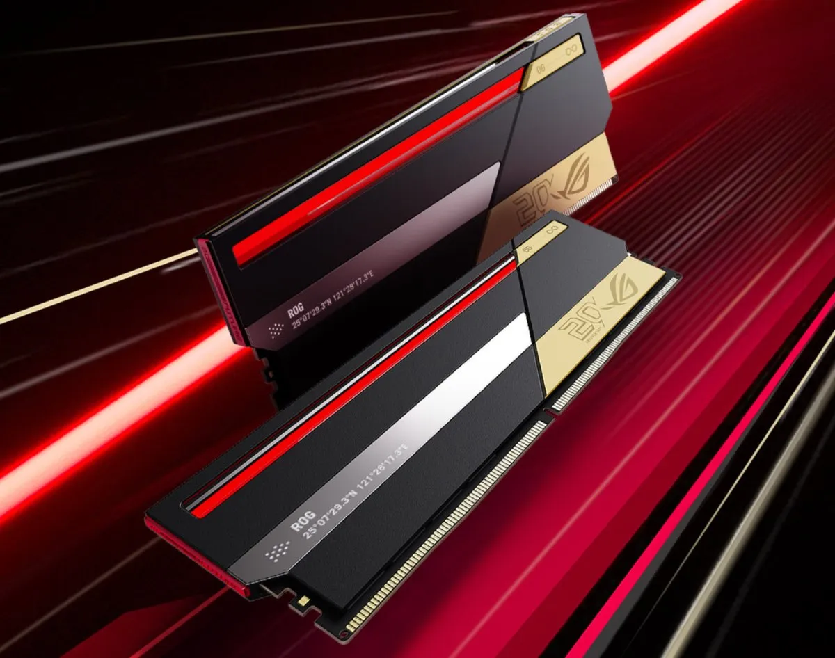 Asus выпустила свои первые чипы оперативной памяти ROG DDR5 Edition 20 на фоне кризиса на рынке Пока продажи запускают в Китае по цене 5999 юаней 64 тысячи рублей Компания также объявила о сотрудничестве с 14 мировыми производителями ОЗУ по программе сертификации для компьютеров Asus vc ru tech 2927373