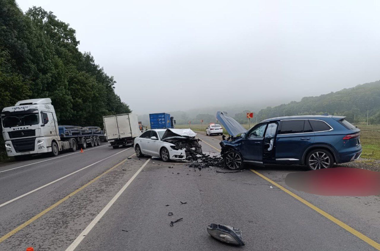 Один человек погиб и трое пострадали в аварии в Крымском районе.  Водитель Audi выехал на встречную полосу и столкнулся с кроссовером Geely.  49-летний водитель китайского автомобиля скончался. Пострадали водитель и 2 пассажира Audi, один из которых — 3-летний мальчик, сообщает mvd_23.   Кубань 24