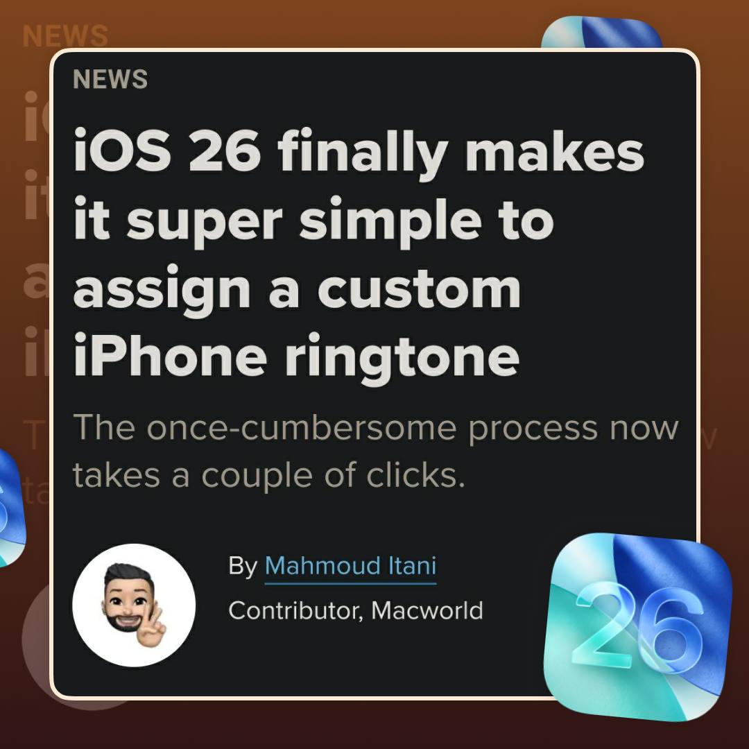 Apple наконец-то разрешила устанавливать собственные мелодии звонка в iOS 26. Теперь не нужно возиться с GarageBand — просто загружаем аудиофайл до 30 секунд в «Файлы» и выберите опцию «Сделать рингтоном». После 18 лет ожидания эта функция стала реальностью.