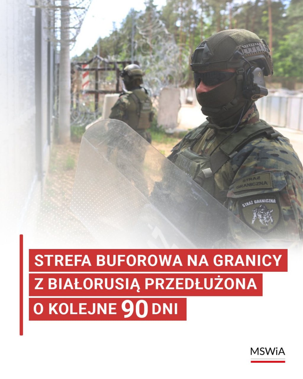 Польша продлила режим буферной зоны на границе с Беларусью Срок действия буферной зоны со стороны Польши на границе с Беларусью продлили на 90 дней. Об этом сообщило Министерство внутренних дел и администрации Польши на своих страницах в соцсетях. Буферная зона появилась в июне 2024 года. Позже срок ее действия неоднократно продлевали. По данным ведомства, с момента введения данного режима количество попыток нелегального пересечения границы сократилось примерно на 28%. Постановление вступит в силу с воскресенья, 8 июня. В буферной зоне запрещено пребывание посторонних.