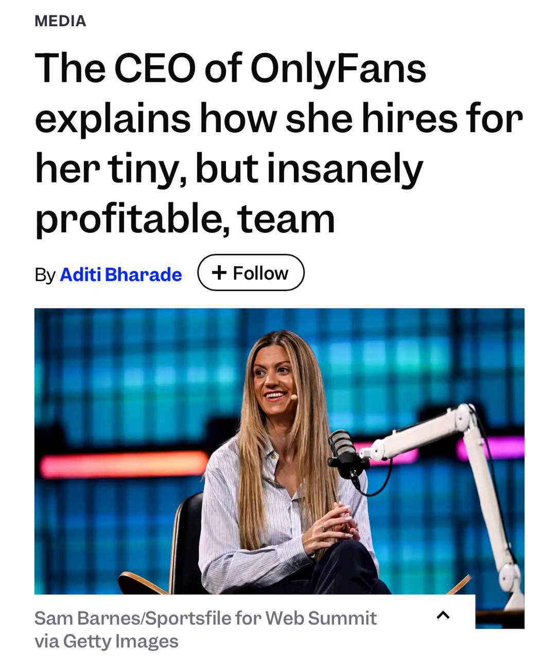 Глава OnlyFans объяснила как компания с командой всего из 42 сотрудников генерирует аж 7 миллиардов дохода в год Секрет в том что в компании ВООБЩЕ НЕТ менеджеров Вместо этого компания нанимает только опытных специалистов и голодных новичков По словам CEO OnlyFans отсутствие этой мутной прослойки управленцев позволяет работать быстрее и эффективнее Причём этот подход сейчас стал всемирным трендом особенно в крупных компаниях таких как Microsoft и Amazon Там уже срезали число менеджеров среднего звена ради повышения продуктивности Точка роста