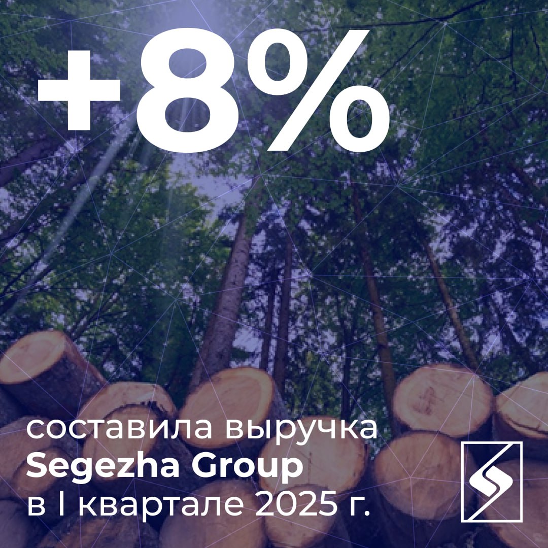 Выручка Segezha Group за первый квартал 2025 года выросла на 8% к тому же периоду прошлого года. Таким образом, показатель составил 24,6 млрд рублей.