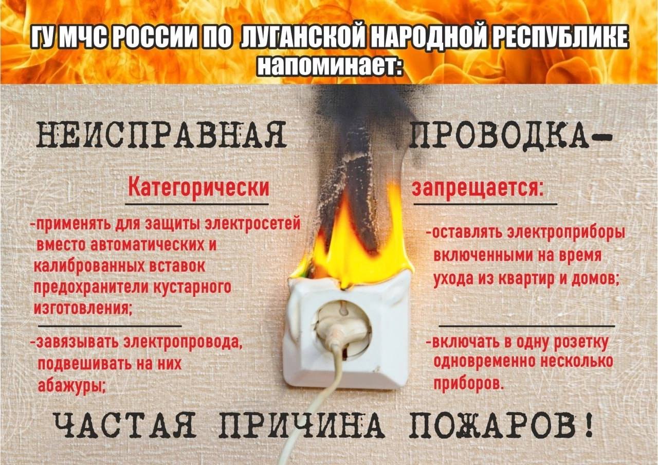 Отдел надзорной деятельности и профилактической работы по Марковскому району напоминает!  В результате короткого замыкания может возникнуть пожар.  Чтобы избежать этого запрещается:   включать в одну розетку одновременно несколько электроприборов;   оставлять без присмотра включенные электроприборы;   пользоваться неисправными розетками, электропроводами с поврежденной изоляцией;   применять нестандартные  самодельные  электронагревательные приборы и использовать некалиброванные предохранители.     Ваша безопасность - ваша ответственность!