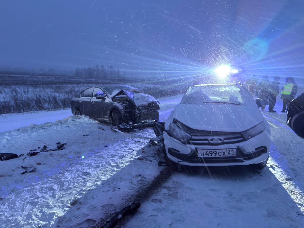 Один человек погиб и четверо включая троих детей пострадали в ДТП LADA Granta и Skoda на 12 км автодороги Звенигово Шелангер Морки Водитель LADA Granta и три ребенка госпитализированы