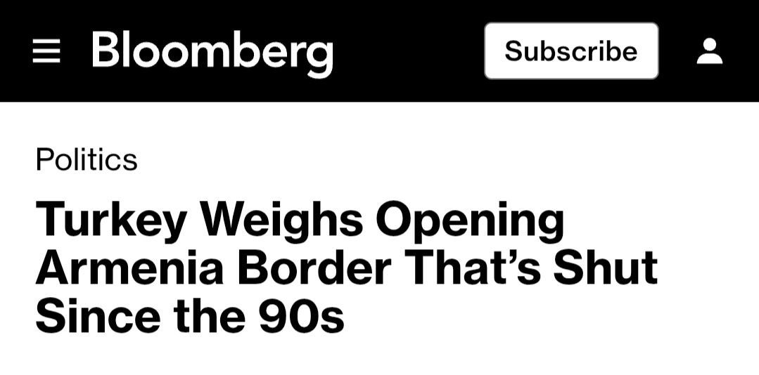 Bloomberg Турция может открыть сухопутную границу с Арменией в течение ближайших шести месяцев Министерства иностранных дел Армении и Турции не ответили на просьбу агентства прокомментировать новость Caucasian bureau