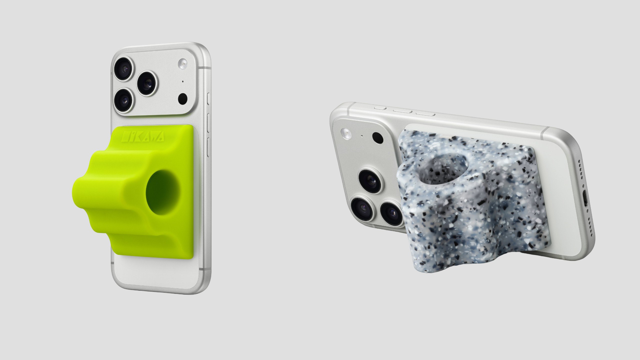 Спасибо что не носки Apple запустила продажу держателя для iPhone Hikawa Phone Grip Stand Аксессуар крепится к смартфону через MagSafe и разрабатывался с учётом потребностей людей с ограниченными возможностями Дизайнер Бейли Хикава заявила что держатель хорошо подходит для людей с проблемами контроля движений тремора и мышечных проблем Две расцветки а цена 70 долларов 5500 рублей rozetked me news 42871