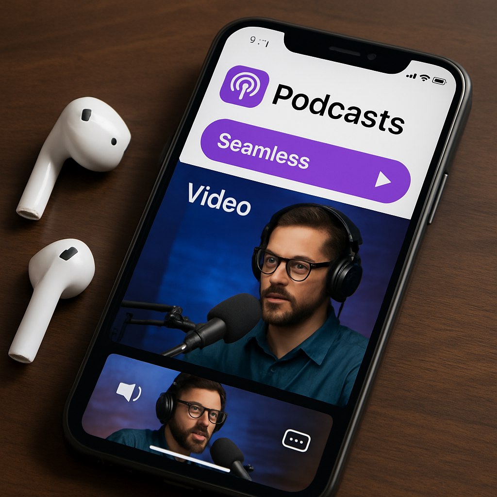 Apple обновляет своё приложение Podcasts добавляя возможность бесшовного переключения между аудио и видео подкастами С помощью технологии HTTP Live Streaming HLS пользователи смогут легко менять формат переключаясь на горизонтальную видео версию подкаста Также предусмотрена функция загрузки видео для просмотра в оффлайне Это обновление направлено на удержание пользователей внутри экосистемы Apple позволяя им не переходить на другие платформы для просмотра любимых шоу Видео подкасты становятся всё более популярными и Apple стремится удовлетворить растущий спрос на этот формат PRO AI OFFICIAL