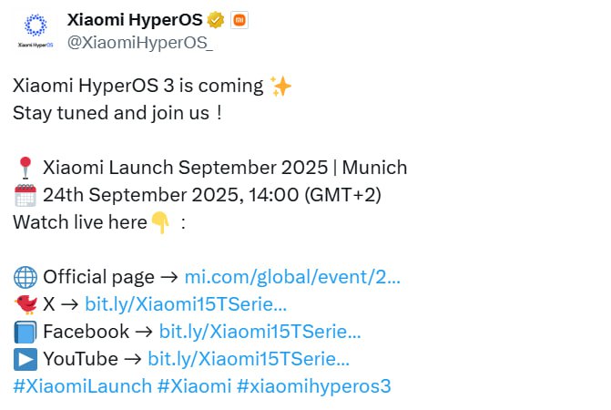 Анонс HyperOS 3 Global официально подтверждён Уже сегодня на презентации покажут и новую HyperOS 3 для глобального рынка Интересно будет узнать насколько её урежут Ну или же нет P S где же интересно те кто отрицал сегодняшний анонс оболочки Или ваши источники подкачали Обзор HyperOS 3 Какие смартфоны получат HyperOS 3 Приложения из HyperOS 3 XTB Boost