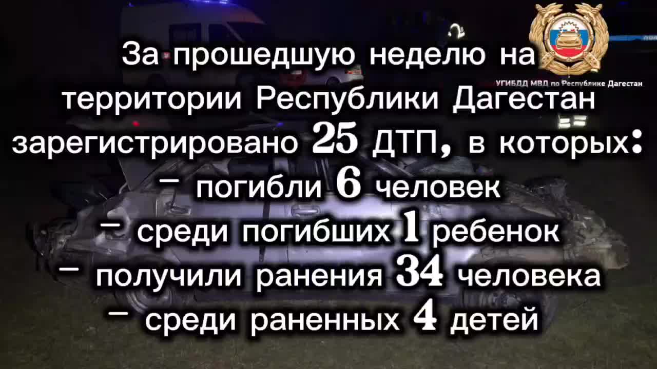 25 ДТП в Дагестане: 6 погибших и 34 раненых с 5 по 11 января