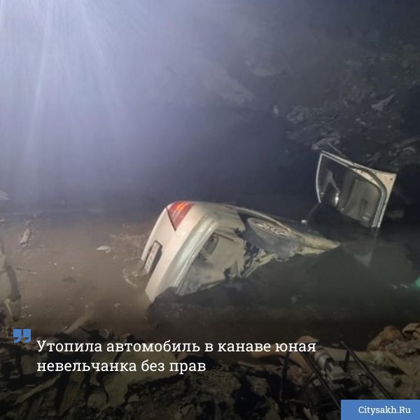 Вечером 8 ноября 18 летняя жительница села Колхозое Невельского района сев за руль без прав искупалась в сточной яме вместе с подругой citysakh ru news 123295