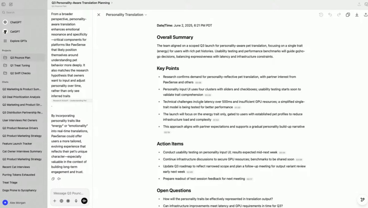 Record mode стал доступен подписчикам ChatGPT Plus, пока только в десктопном приложении macOS. OpenAI представила этот режим в июне 2025 года. Пользователи могут записать и расшифровать встречи и голосовые заметки vc.ru/chatgpt/2104969