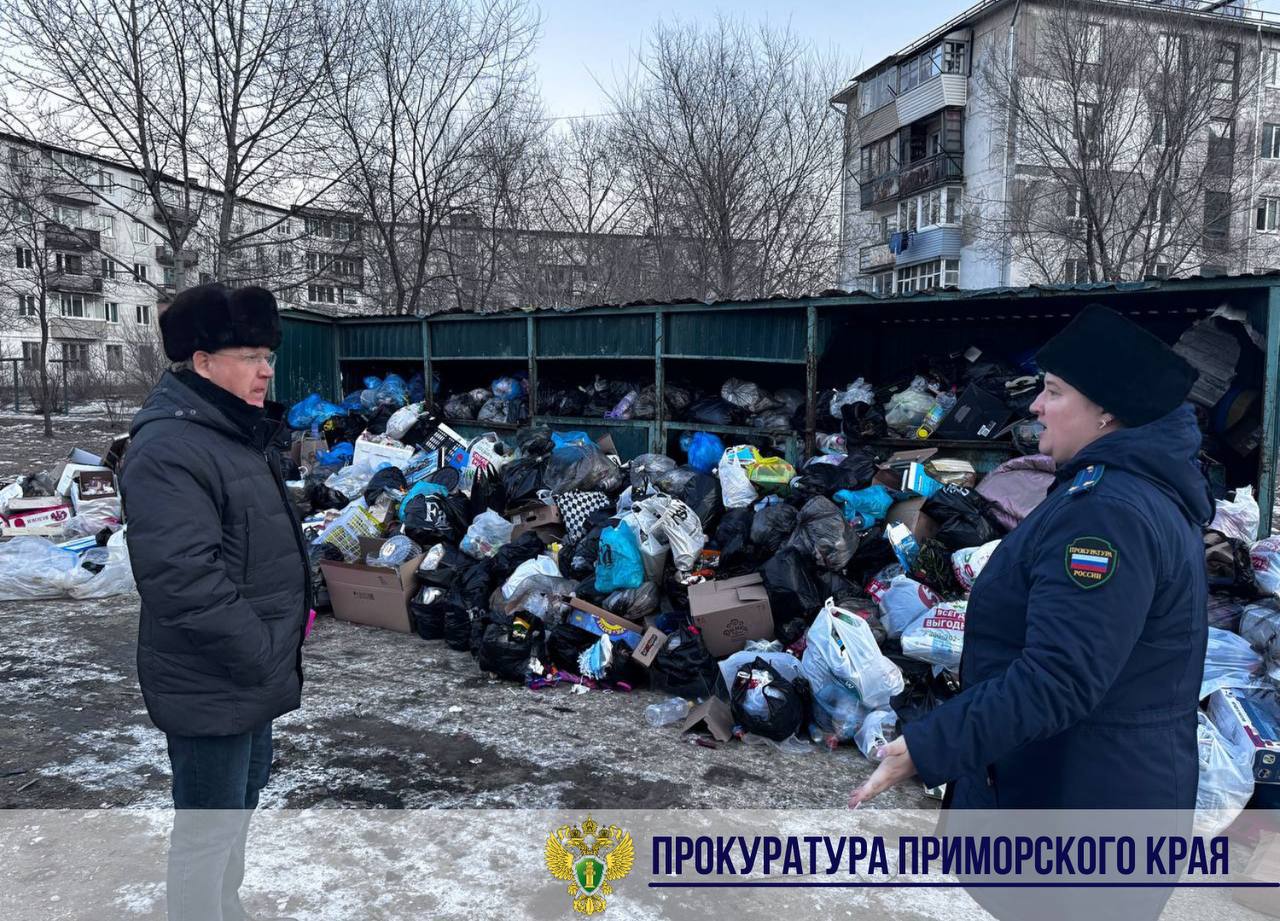 «Горы» мусора, заполонившие придомовые территории в Дальнегорске, удалось ликвидировать только после вмешательства прокуратуры   В период новогодних праздников жители города стали активно сообщать в соцсетях о переполненных придомовых контейнерах для мусора и о том, что должные меры к устранению не принимаются.   2 и 3 января заместитель прокурора города лично посетила проблемные адреса, куда также вызван глава городского округа Александр Теребилов.    После вмешательства надзорного ведомства, оперативно очищены места сбора отходов, работы продолжаются.   Прокуратура внесла представление главе города и руководителю экологического оператора.   Должностное лицо экологического оператора вызвано в прокуратуру города для возбуждения дела об административном правонарушении по ст. 7.23 КоАП РФ.  Фото: прокуратура Приморского края     PrimaMedia   Прислать новость