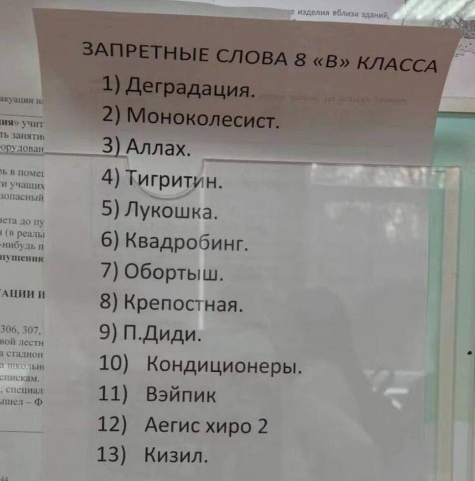 «Обортыш», «П. Диди», «вэйпик» — в московской школе ввели запрет на некоторые слова   Ждём пополнения в 9-м классе.