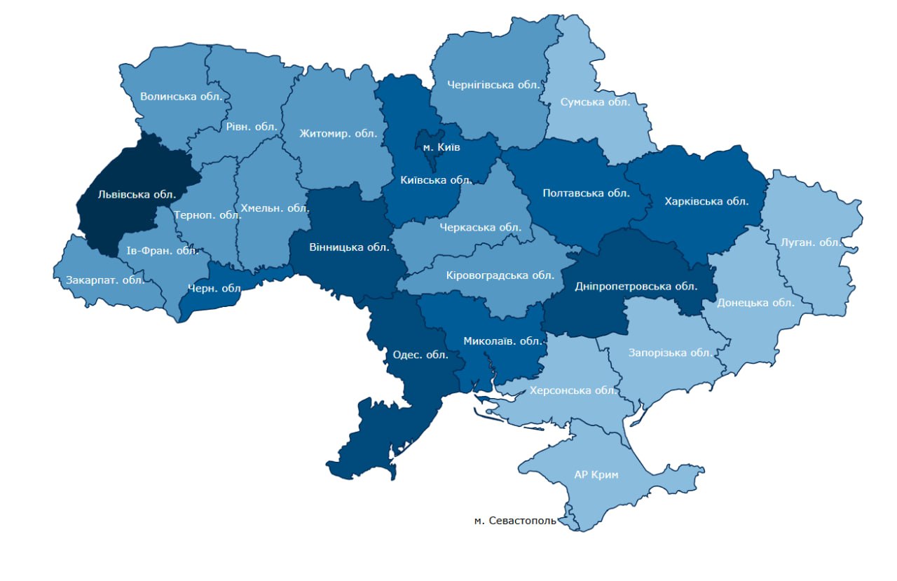 Львовская область возглавляет рейтинг коррупционеров в 2025 году следует из данных реестра нарушителей на сайте НАПК На втором месте по количеству нарушителей антикоррупционного законодательства Винницкая область Киев на третьем Среди лидеров за 2025 год также Одесская Днепропетровская Киевская и Черновицкая области Сайт Страна X Twitter Прислать новость фото видео Реклама на канале Помощь