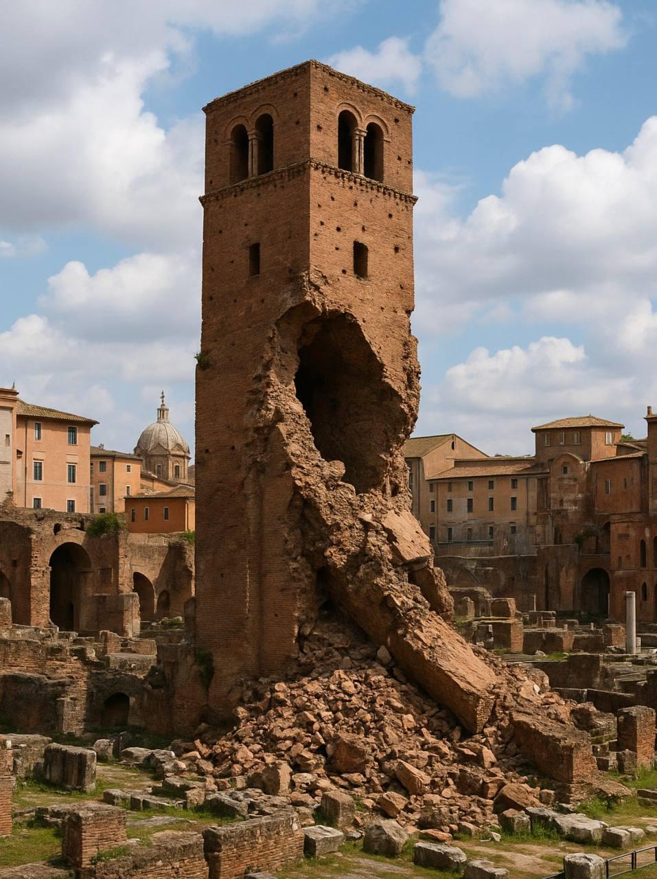 В Италии в самом центре Рима частично обвалился памятник архитектуры В Италии в самом центре Рима на Императорских форумах частично обвалилась историческая башня Под завалом ищут пострадавших Обвалившийся архитектурный памятник был на реконструкции В зоне происшествия перекрыли движение Запретили и проход пешеходов