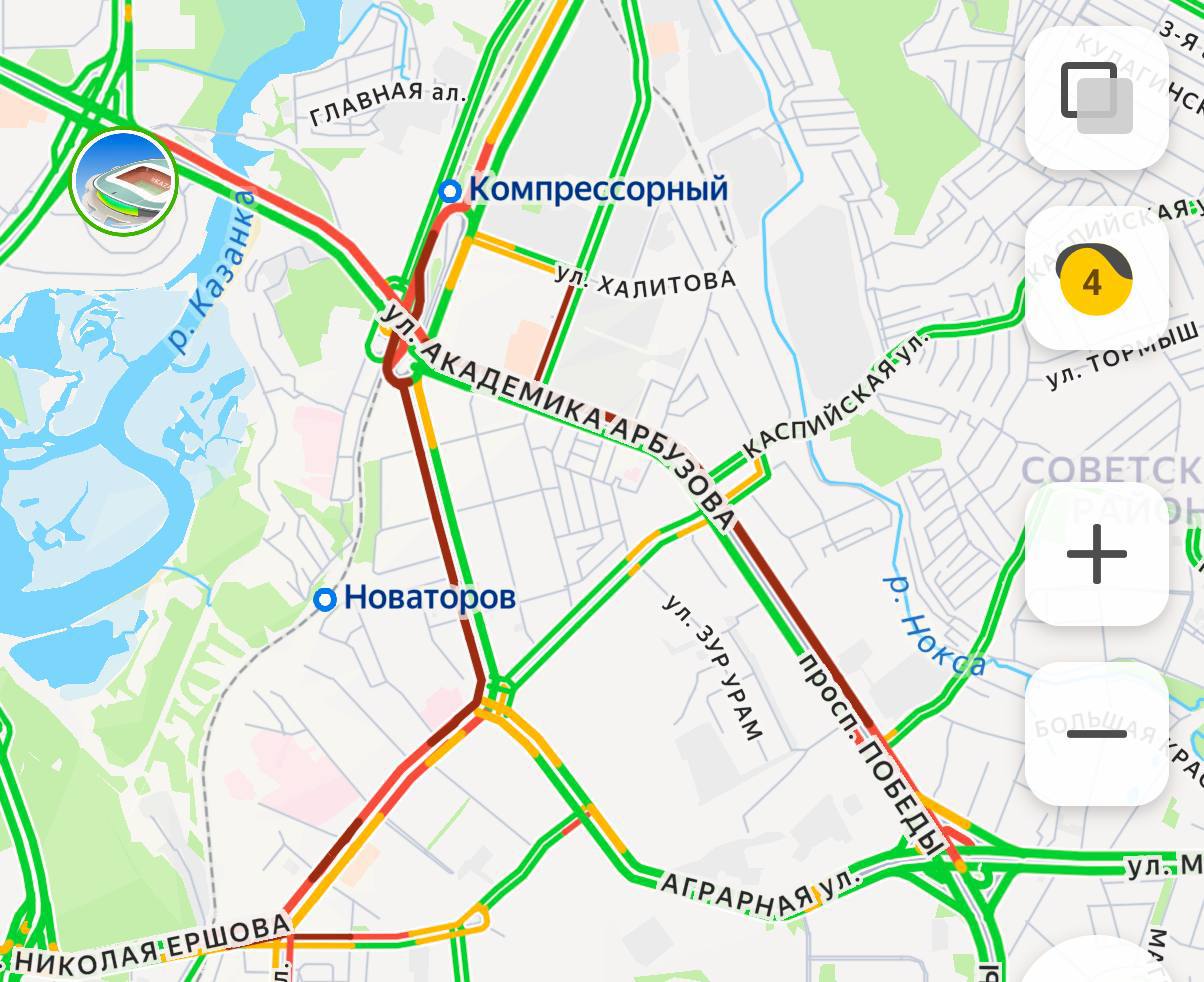 В Казани прямо сейчас жуткие пробки на Сибирском тракте Ершова и Третьей транспортной дамбе Рядом с бизнес центром Татария авария но затор растянулся намного дальше А на Ямашева на дорогу упал столб kazan