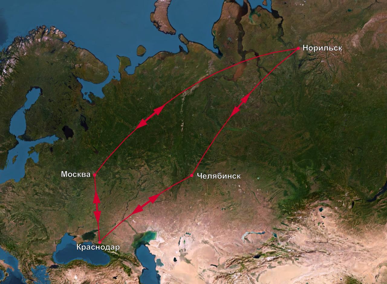 NordStar собирается летать в Краснодар из Норильска через Москву и Челябинск Рейсы по маршруту Норильск   Москва   Краснодар   Москва   Норильск стоят в расписании авиакомпании с 06 октября по понедельникам Билеты можно купить на любой из сегментов Остановки в Домодедове продолжительностью более трёх часов они не технические а с посадкой и высадкой пассажиров Общее время в пути в одну сторону от Норильска до Краснодара в этом случае составит 11 5 часов Стоит это удовольствие от 48 900 рублей за RT благо с багажом и большой до 10 кг ручной кладью С 01 ноября появится ещё одна возможность добраться из Заполярья в солнечную столицу Кубани перевозчик запустит перелёты Норильск   Челябинск   Краснодар   Челябинск   Норильск Схема аналогичная выбрать можно любой из сегментов то есть в челябинском Баландино можно как прекратить путешествие так и начать остановки при этом короче чем на рейсах через Москву 1 ч 15 мин и 2 ч 35 мин общая продолжительность поездки тоже меньше Стоимость кстати та же от 48 900 рублей за туда обратно если лететь от начальной точки до конечной Фактически получается что NordStar запускает рейсы в Краснодар сразу из трёх городов Москвы Челябинска и Норильска tripfarearea RU Подпишись