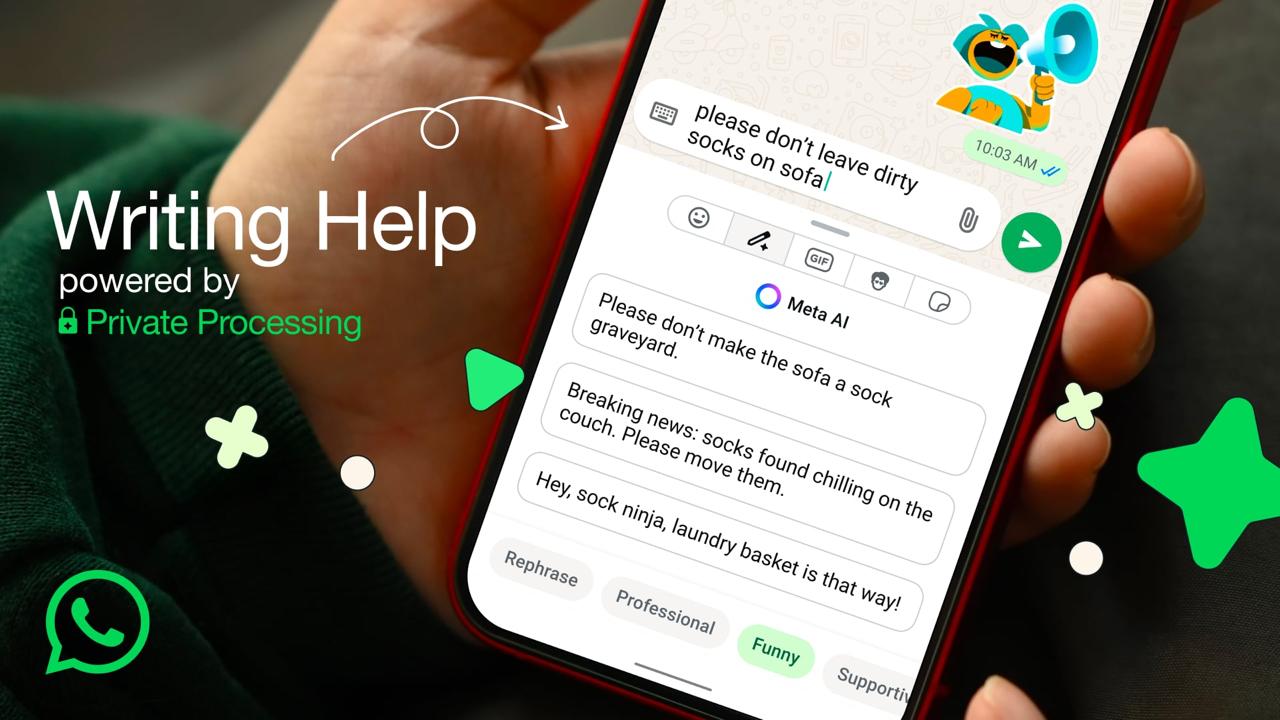 В WhatsApp появился ИИ который может переписывать и редактировать ваши сообщения Работает это так вы пишете сообщение запускаете функцию Writing Help приложение анализирует текст и предлагает новые варианты Можно выбрать профессиональный стиль забавный тон или просто перефразировать текст Функция основана на Meta AI и технологии Private Processing благодаря которой ни WhatsApp ни Meta не имеют доступа к переписке Сейчас Writing Help доступна только на английском языке в США и ряде других стран Компания планирует в этом году добавить поддержку новых языков и регионов принадлежит Meta признанной экстремистской и запрещенной в России признана экстремистской и запрещена в России www iphones ru iNotes v whatsapp poyavilsya ii kotoryy mozhet perepisyvat i redaktirovat vashi soobshcheniya новости iphonesru