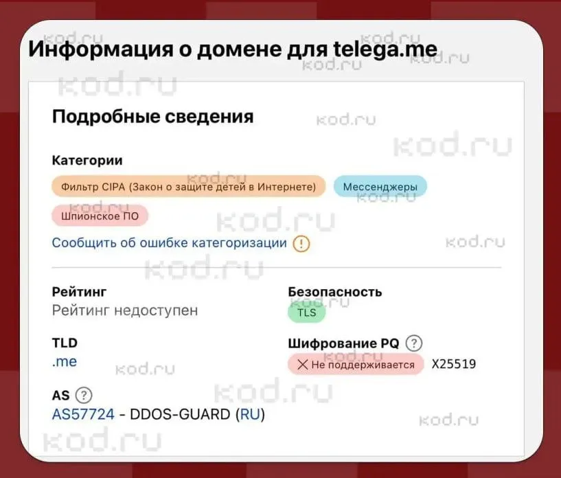 Telega признана шпионским мессенджером поэтому её удалили из App Store Cloudflare пометил рабочие домены Telega как шпионские после чего у альтернативного клиента отозвали TLS сертификат пишет Код Дурова banki oil