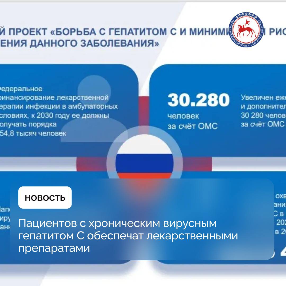 В рамках реализации нового нацпроекта «Продолжительная и активная жизнь» в республике с начала года внедряется федеральный проект «Борьба с гепатитом С», который предполагает комплекс мер, направленных на диагностику, лечение и профилактику вирусного гепатита С среди жителей региона. Все это способствует улучшению эпидемиологической ситуации и повышению продолжительности активной жизни населения Якутии. #ПравительствоЯкутии