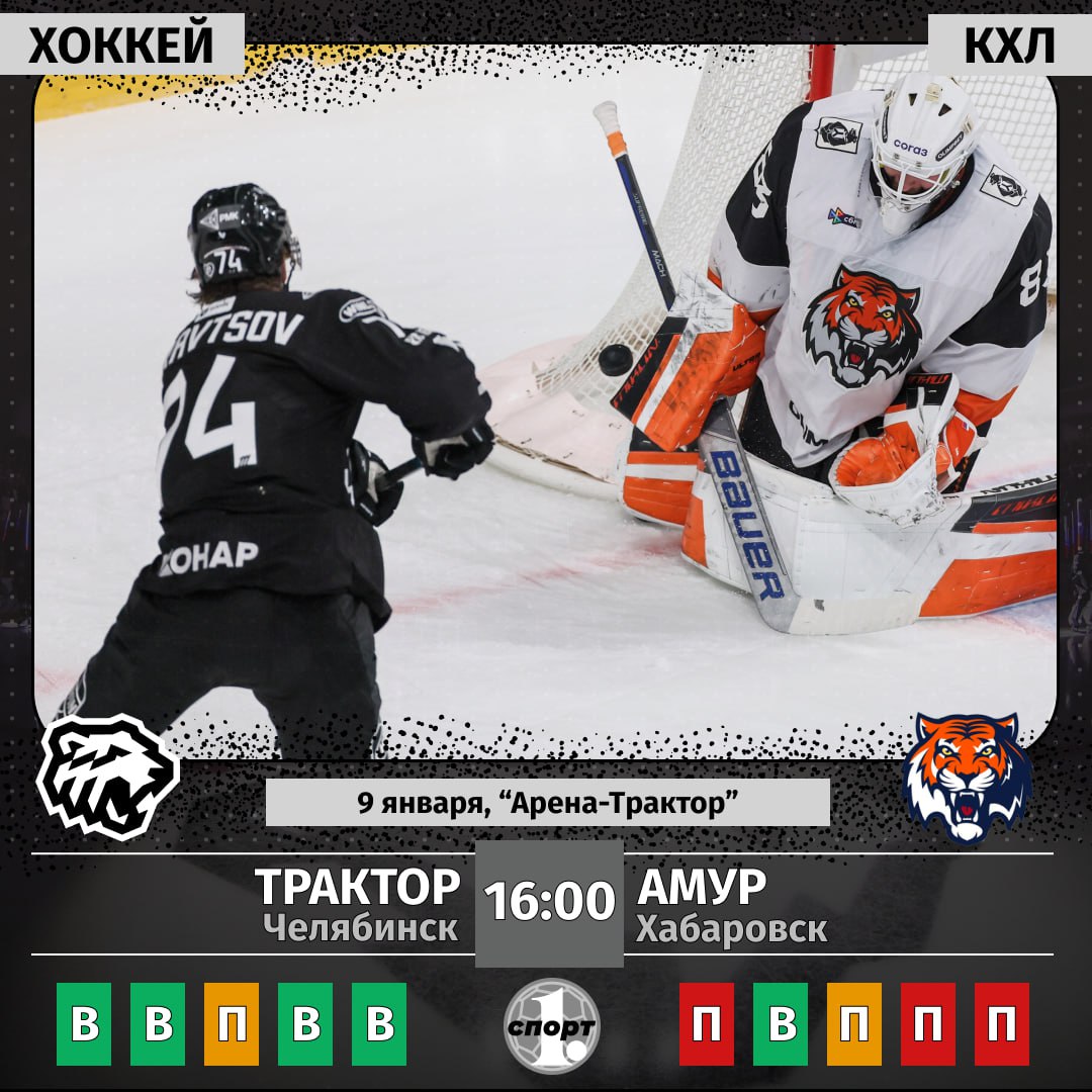 Сегодня вновь большой хоккей в Челябинске в чемпионате КХЛ Трактор принимает на своем льду хабаровский Амур В этом сезоне команды уже встречались между собой в арене Трактор 20 ноября тигры одержали неожиданную победу со счетом 6 4 Но наша команда уже не та и хотелось бы верить преодолела кризис Ждем реванша и победы от наших ребят Смотрите матч в прямом эфире на телеканале ОТВ или сайте 1obl tv Начало в 16 00 odinoblsport