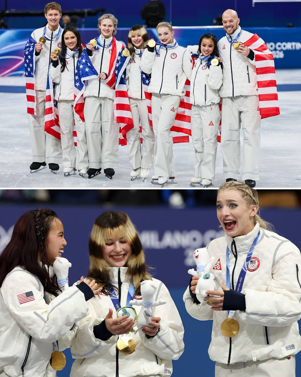 Американские фигуристы повредили лезвия на церемонии награждения Олимпиады из за покрытия подиума На пьедестале почета не было мягкого покрытия что привело к появления царапин и повреждений на лезвиях коньков По информации американского журналиста Джеки Вонга накануне ритм танца за помощью обращались Мэдисон Чок и Эван Бейтс а также итальянцы Шарлен Гиньяр и Марко Фаббри USA Today Лучший канал о фигурном катании