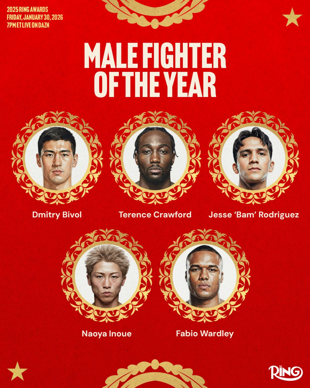 Дмитрий Бивол претендует на звание боксера года по версии журнала The Ring Помимо россиянина на титул претендуют Теренс Кроуфорд Джесси Родригес Фабио Уордли и Наоя Иноуэ На звание лучшего боя 2025 года также претендует второй поединок между Биволом и Артуром Бетербиевым Церемония награждения пройдет 30 января Подписывайтесь на РИА Новости Спорт в MAX