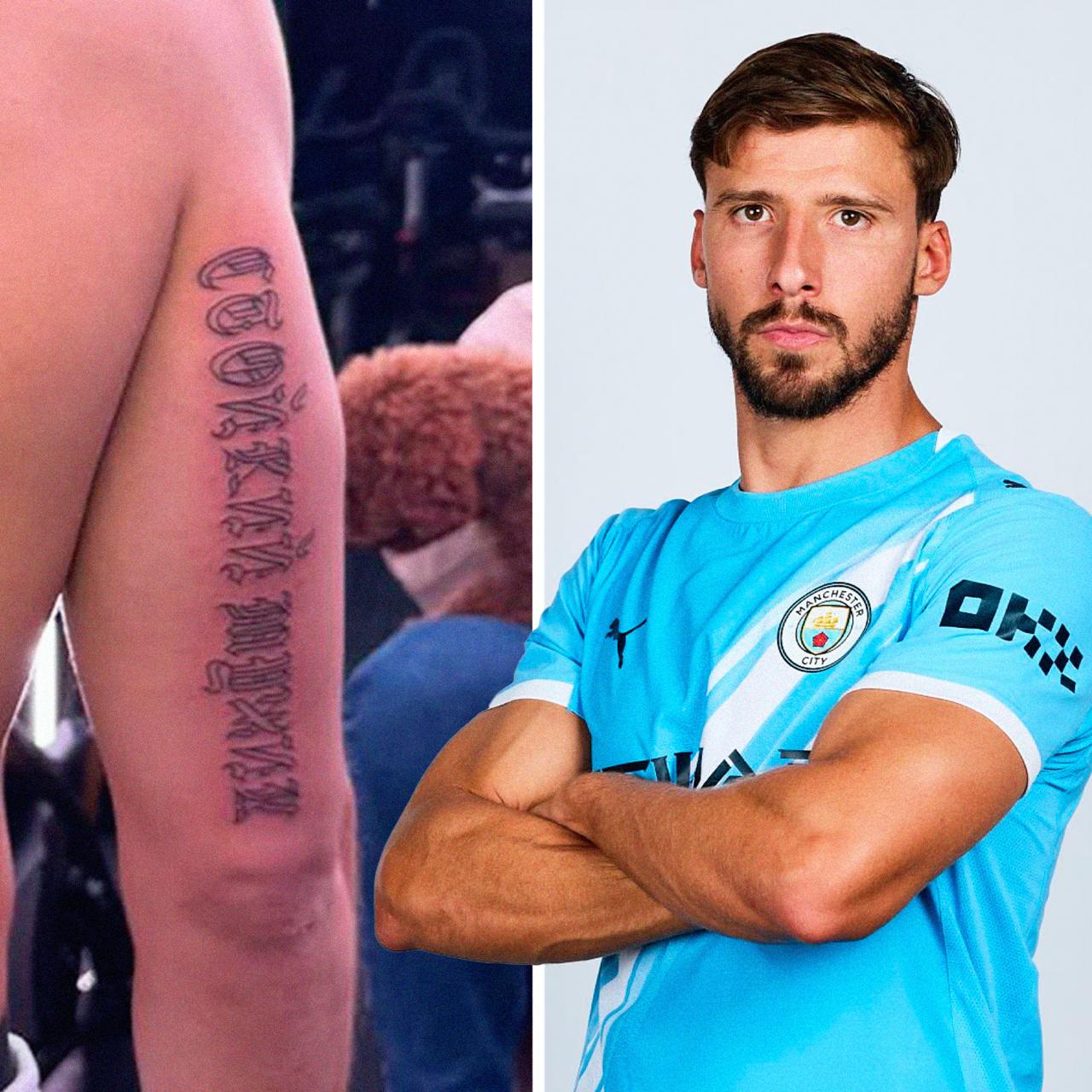 Рубен Диаш показал новую тату теперь на его правой руке существует надпись стойкий мужик на русском языке Следите за новостями любимой команды в Моей Ленте на Спортсе