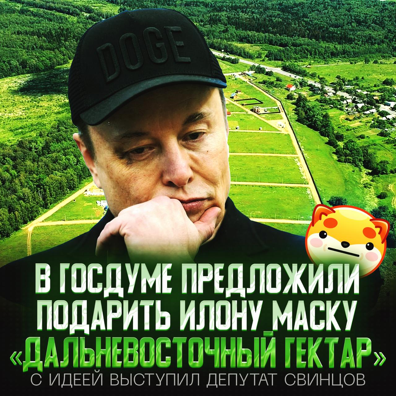 Илону Маску предложили дать «дальневосточный гектар» Один из депутатов Госдумы зявил, что Россия готова принять таких людей с их технологиями и капиталом, предоставив землю и возможность стать гражданином. — я даю своё согласие и жду Илюху дома <3 — с какого перепуга вообще??? Рифмы и Морген