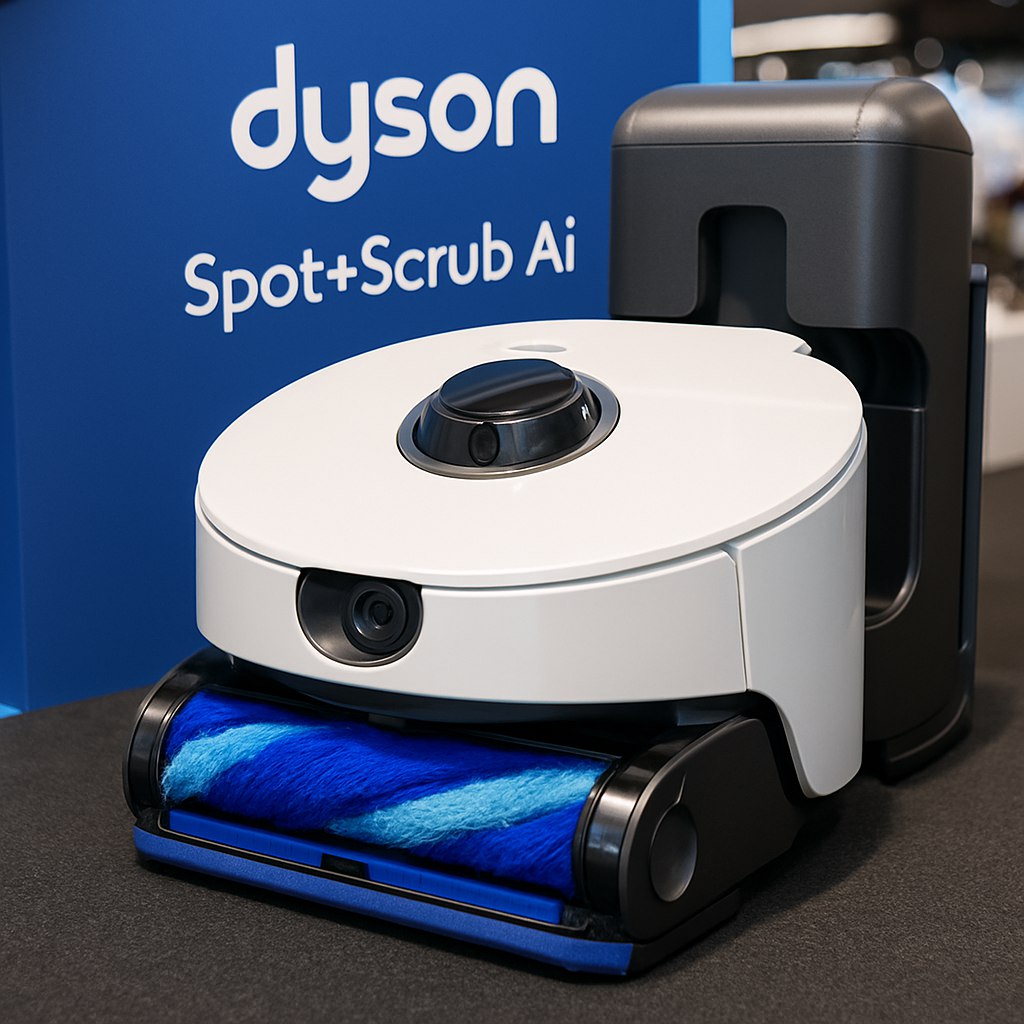 Dyson представила своего первого робота пылесоса и моющего устройства Spot Scrub Ai на выставке IFA в Берлине Этот робот сочетает в себе функции пылесоса и мопа а также оснащен новым круглым дизайном и самочистящейся роликовой щеткой Spot Scrub Ai использует Lidar навигацию и поставляется с многофункциональной док станцией Несмотря на высокие ожидания от традиционных пылесосов Dyson новые роботизированные версии пока не оправдывают их PRO AI OFFICIAL