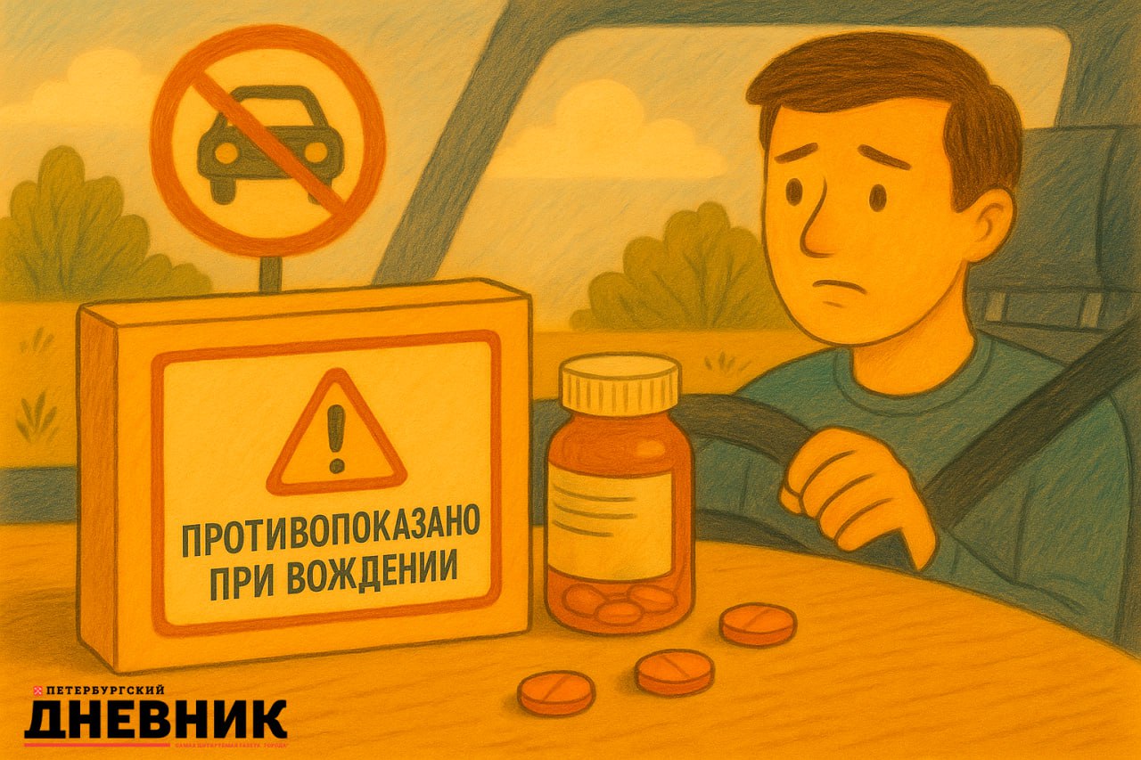 Водителей могут лишать прав за приём определённых лекарств Госдума приняла в первом чтении законопроект о запрете управления автомобилем после приёма некоторых лекарств Правительство РФ подготовит перечень запрещённых к приёму перед вождением препаратов В первую очередь в список войдут снотворные и седативные средства которые затрудняют концентрацию внимания Такие лекарства будут маркироваться специальной надписью противопоказано при вождении За нарушение водителям грозит штраф 45 тысяч рублей и лишение прав на срок от полутора до двух лет Для назначения наказания необходимо установить наличие клинических признаков лекарственного опьянения исключив влияние алкоголя и наркотиков Фото DALL E Подписаться на Петербургский дневник в МАХ