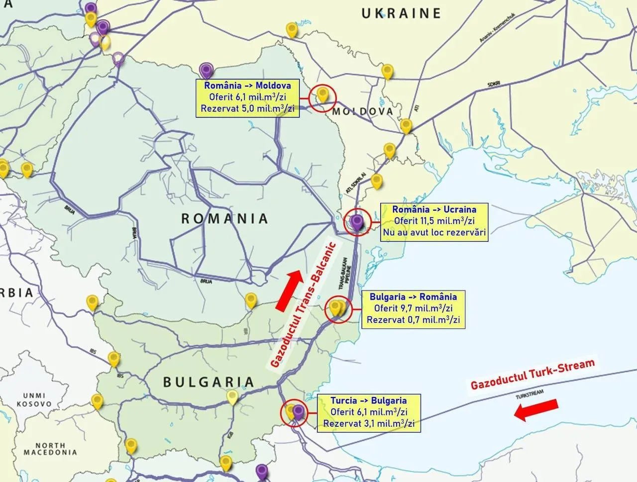 Приднестровье остается без российского газа и в феврале: "Газпром" не зарезервировал поставки через Турцию  «Газпром» не зарезервировал мощность на февраль на Трансбалканском газопроводе для поставок газа в Приднестровье в понедельник. Согласно календарю ENTSO-G, аукционы на резервирование месячных мощностей на следующий месяц проводятся каждый третий понедельник текущего месяца», - пояснили в Минэкономики РМ.   Президент Молдавии Майя Санду считает гуманитарные поставки российского газа в Приднестровье незаконными, поскольку они якобы нарушают международные санкции.  «Мы готовы при поддержке наших зарубежных партнеров, доноров оказать финансовую помощь левому берегу, но это может произойти, когда российская армия уйдет с левого берега Днестра, а миссия миротворцев будет заменена на гражданскую миссию под эгидой ООН или ЕС», – подчеркнула она.