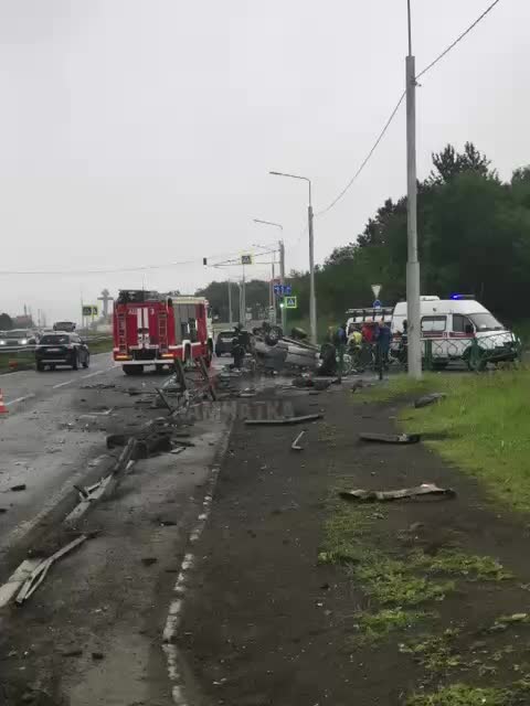 ДТП с двумя автомобилями произошло рядом с Петропавловском-Камчатским