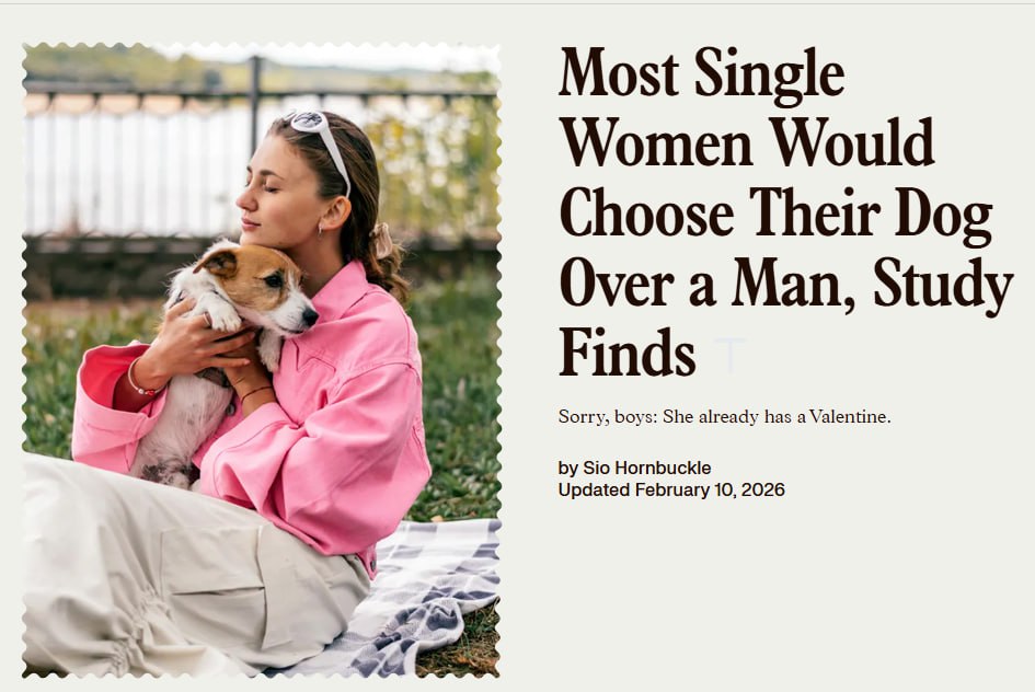 60 женщин откажутся от мужчины если он не понравится их собаке Опрос владельцев домашних животных показал что одинокие женщины скорее предпочтут оказаться со своей собачкой чем с мужчиной который не найдёт подход к их питомцу Также из данных опроса 41 мужчин тоже предпочтут свою собаку потенциальному партнёру 50 респондентов считают что их собака хорошо разбирается в людях Более половины людей от 25 до 44 лет бросили бы человека который не любит собак На свидание с собачницами идём только со вкусняшкой для пёселя