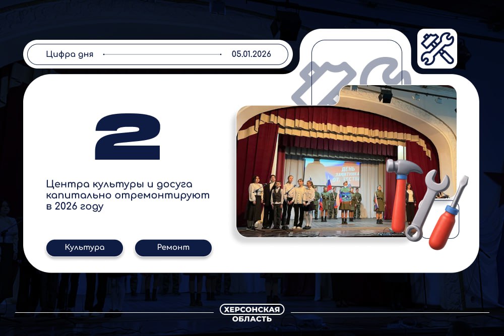 В 2026 году капитально отремонтируют два Центра культуры и досуга Работы по модернизации запланированы в Круглоозерском и Нижнесерогозском Центрах культуры и досуга в рамках национального проекта Семья Обновление объектов станет частью реализации нацпроекта и направлено на развитие инфраструктуры региона