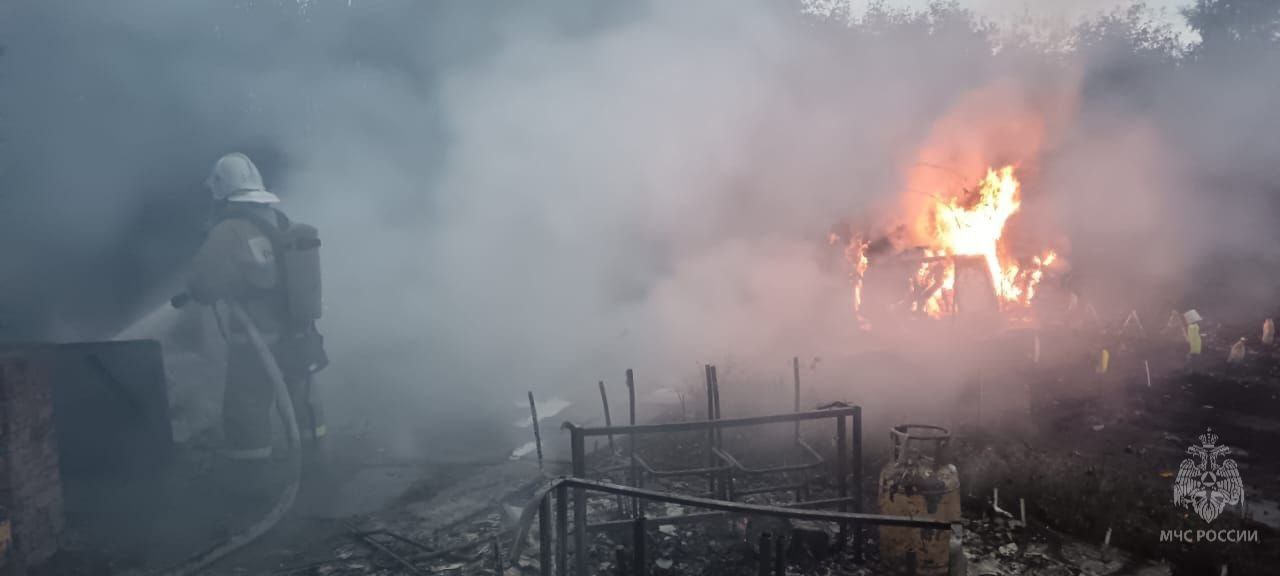 #пожарызасутки      26 июля в 03:36   В садоводстве "Кружевница" Кормиловского района загорелись дом, баня, автомобиль на участке.  Возгорание на 47 квадратах ликвидировали 7 сотрудников МЧС России, задействовав 3 единицы техники.  Произошло обрушение кровли. В ходе разбора завалов пожарные обнаружили обгоревшее тело мужчины. Причины смерти устанавливаются.    Ликвидация открытого горения: 05:42   ‍ Дознаватели МЧС России устанавливают причину пожара.