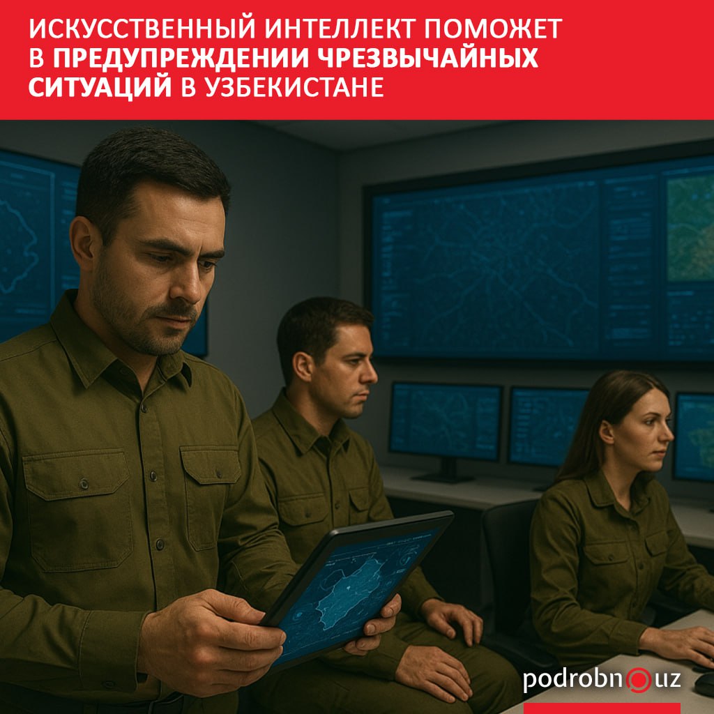 В Узбекистане систему предупреждения и ликвидации чрезвычайных ситуаций модернизируют с использованием искусственного интеллекта робототехники и цифровых технологий Это позволит повысить эффективность реагирования и уровень безопасности населения podrobno uz cat tehnp iskusstvennyy intellekt pomozhet v preduprezhdenii chrezvychaynykh situatsiy v uzbekistane Telegram Instagram Facebook Читать на узбекском