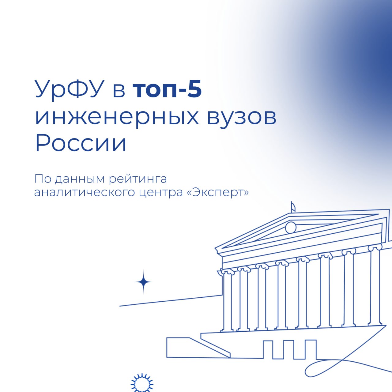 Первый за пределами Москвы университет вошёл в пятёрку лучших инженерных вузов Лидерство в субрейтинге по развитию транспортно логистических и телекоммуникационных систем УрФУ разделяет с московским физтехом а по показателю возможности эффективного ответа российского общества на большие вызовы с питерским горным На третьей строчке вуз закрепился по развитию передовых цифровых технологий В общем списке мы уступаем лишь МГУ Сколтеху МФТИ и Бауманке Итоги первого рейтинга инженерных университетов России представил сегодня аналитический центр Эксперт