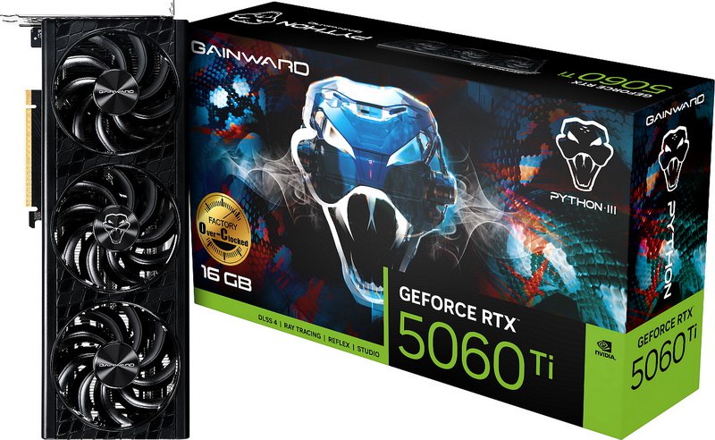 Gainward, Inno3D и Zotac представили большие и маленькие варианты GeForce RTX 5060 Ti и RTX 5060 Компании Gainward, Inno3D и Zotac представили свои версии видеокарт GeForce RTX 5060 Ti и RTX 5060. Gainward показала карты в исполнениях Python III и Ghost, Inno3D анонсировала модели X3 и Twin X2, а Zotac готовит к выпуску варианты AMP, Twin Edge и Solo.