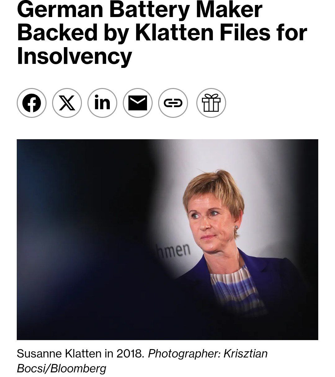 Банкротство немецкого производителя аккумуляторов Немецкая компания BMZ Group одна из ведущих производителей аккумуляторных систем объявила о банкротстве двух своих основных подразделений Владельцем доли в компании является Сюзанна Клаттен наследница концерна BMW Материнская структура BMZ Holding также оказалась под угрозой банкротства Клаттен владеет около 20 акций BMW и занимает место среди наиболее состоятельных жителей Германии Примечательно что ранее шведский производитель аккумуляторов Northvolt претендовавший на роль европейского лидера уже столкнулся с банкротством минувшим годом Среди прочих производителей таких как немецкий бренд Varta многие предприятия начали вынужденную реорганизацию своей деятельности investing investing