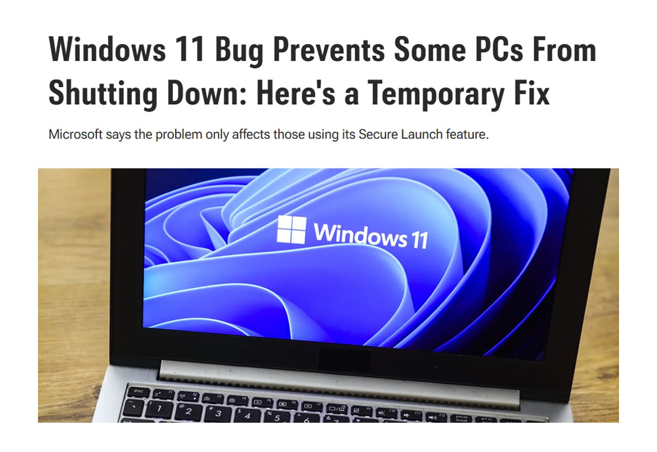 Обновление Windows 11 поломало кнопку выключения компьютеров пользователи сообщают о бесконечных перезагрузках В обновлении KB5073455 обнаружен баг из за которого система не может корректно завершить работу или перейти в спящий режим Вместо этого ПК уходит в цикл перезапуска Microsoft признала проблему и временно предложила обходное решение Для корректного выключения системы рекомендуется 1 Ввести cmd в строке поиска 2 Запустить Командную строку 3 Ввести команду shutdown s t 0 Маленькая инди компания понимать надо