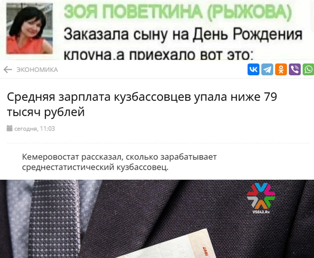 Средняя зарплата кузбассовцев упала ниже 79 тысяч рублей По данным госстатистиков в августе средняя зарплата в Кузбассе составила 78 764 рубля снизившись за месяц на 3 4 А по сравнению с августом прошлого года она выросла на 0 5 Больше всего получали добытчики угля 120 035 рублей хотя сумма упала за год на 16 В обрабатывающих производствах платили в среднем 86 857 рублей 7 8 за год исследователям и разработчикам 110 518 рублей 9 Меньше всего платили кожевникам 21 530 рублей 6 5 производителям одежды 28 407 рублей 44 6 мебельщикам 27 494 рубля 19 2     Подписаться на VSE42 Ru   Подписаться на нас в MAX