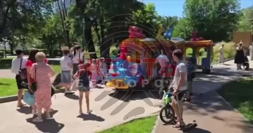 Детский паровозик перевернулся в парке, двое детей пострадали