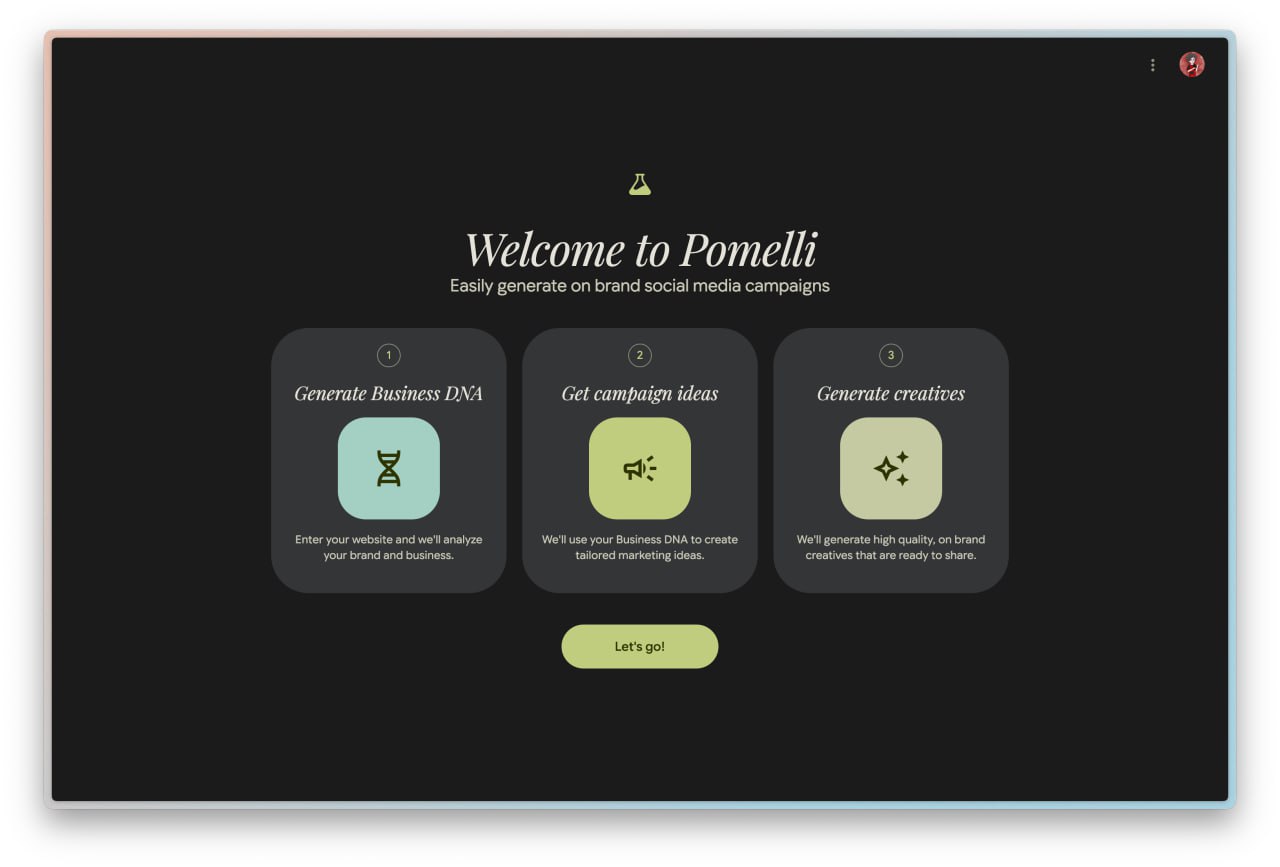 Google представили новый инструмент для креативщиков Pomelli Google анонсировали Pomelli мощный сервис идеально подходящий для дизайнеров и маркетологов С его помощью можно создавать бренды с чистого листа начиная от айдентики и заканчивая подбором цветов шрифтов и логотипов Также доступно создание прототипов лендингов и промо материалов Попробовать бесплатно тут доступно для IP из США и Канады DeepTechNET Канал про тренды из мира IT технологий нейросетей и бизнеса
