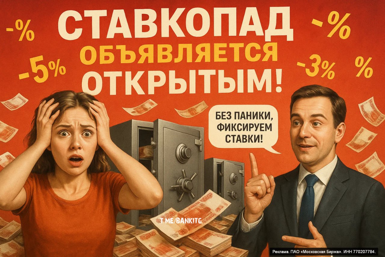 С 28 июля снижаются ставки в двух крупных банках:    Газпромбанк обновляет условия по накопительным счетам:    На минимальный остаток — 19% годовых в первые 2 месяца  было 20,5% . Лимит — до 1,5 млн руб.   На ежедневный остаток — 18,5% годовых на 2 месяца  было 19,5% .   По счёту «Лояльный» — 18% годовых  без изменений .   По Премиум-счёту — до 19,5% годовых.    Тариф с 28.07    Сбер снижает ставки по вкладам и кредитам:    По «СберВкладу» и «Лучшему %» — максимальная ставка составит 16% годовых на срок 4 месяца.   Также снижаются ставки по ипотеке и по потребкредитам.  3  3  3  3      На Финуслугах все еще доступны вклады с очень вкусными ставками → успевайте зафиксировать:    30% — Дом РФ «Надежный Промо», 31 день, 10–100К.   30% — Дом РФ «Надежный Прайм», 3/6 мес., 10–50К.   25% — Дом РФ «Надежный Старт», 31 день, 10–500К.   22% — Дом РФ «Надежный Старт», 6 мес., 10–500К.   22% — МКБ «Преимущество+», 95 дней, 10К–1 млн.   20% — Совкомбанк «Оптимальный плюс акционный», 90 дней, 1–10 млн.    Эти вклады можно открыть только первым на платформе. Промокоды не применяются.    Как альтернатива можно рассмотреть любые другие вклады на платформе, где по акции к первому вкладу можно получить 5,5% годовых  с промокодом BONUS55 +5.5% годовых, до 4 000 руб.     Подписаться     Все акции