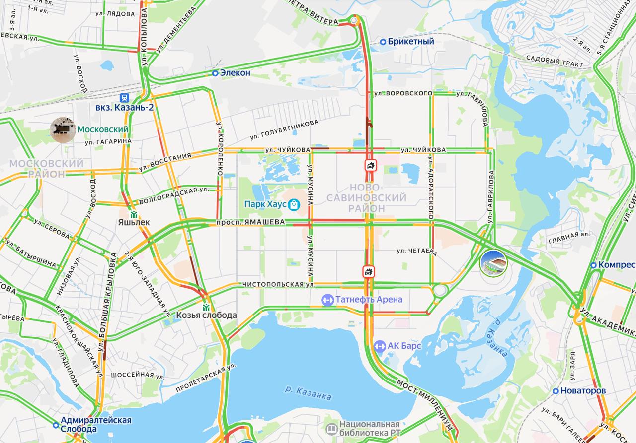В Ново Савиновском районе Казани сегодня недоброе утро На проспекте Фатыха Амирхана образовалась пробка протяженность затора превышает 5 км Пользователи Яндекс Карт отметили что на дороге произошло сразу два ДТП В результате встало движение в сторону моста Миллениум А как прошло ваше утро автолюбители Простоял в пробках опоздал везде где можно Жить можно есть выйти из дома пораньше Мне никуда не надо inkazanischa теперь и в МАХ