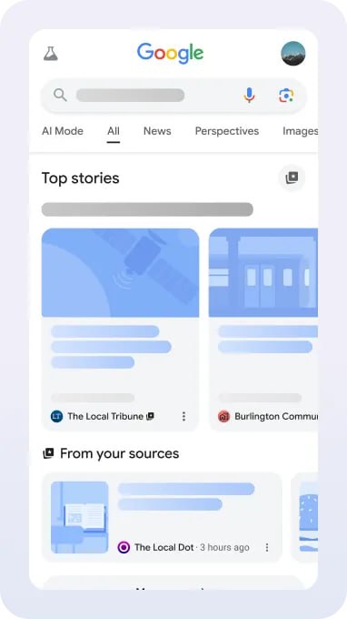 Фича «Предпочтительные источники» Preferred sources для Top Stories вышла за пределы Google Labs и становится доступной всем пользователям в США и Индии. Также Гугл предлагает издателям стимулировать юзеров добавлять их сайт в качестве такого источника, например, с помощью кнопки. После выбора источников они будут чаще появляться в разделе «Главные новости» или в специальном разделе «Из ваших источников» на странице результатов поиска. Вы по-прежнему будете видеть контент с других сайтов и сможете изменить свой выбор в любое время.