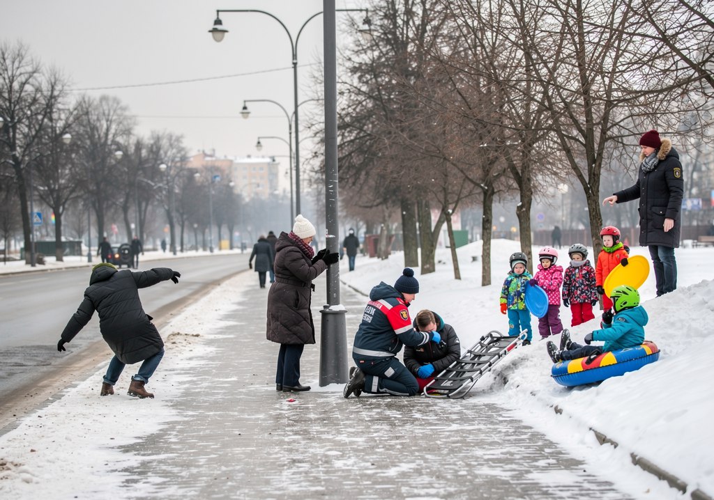 С 26 ноября 2025 года по 16 февраля 2026 го в Беларуси зарегистрировали 16 353 случая травм связанных с гололедом и холодом Большинство пострадавших 15 177 взрослых и 3 045 детей травмировались при падении Еще 992 человека преимущественно дети получили повреждения при катании на тюбингах и санках Только за одни выходные за медпомощью обратились более 700 пострадавших от гололеда Наиболее неблагоприятная ситуация сложилась в Гомельской области где пострадали 3 264 человека и в Могилевской с 3 199 пострадавшими В Минске зафиксировано 2 046 случаев из них более 2 тысяч гололедные травмы Госпитализация потребовалась 236 жителям столицы Разговоры на кухне