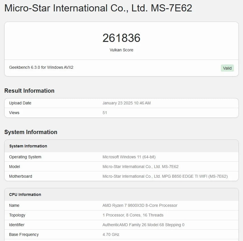 RTX 5080 засветилась в Geekbench, где набрала 261 836 баллов в Vulkan и 256 138 баллов в OpenCL. В Blender Open Data она на 8-9% быстрее RTX 4080/4080 Super, а RTX 4090 быстрее на 21%.  Если раньше мы видели, как карты xx8x опережают xx9x, та же RTX 4070 Super находится на уровне RTX 3090, то сейчас мы видим, что новая RTX 5080 может и не догнать RTX 4090. Тесты RTX 5080 будут опубликованы в день запуска — 30 января.  Судя по всему, новое поколение будет не самым удачным с точки зрения прироста чистой производительности.  Мой Компьютер